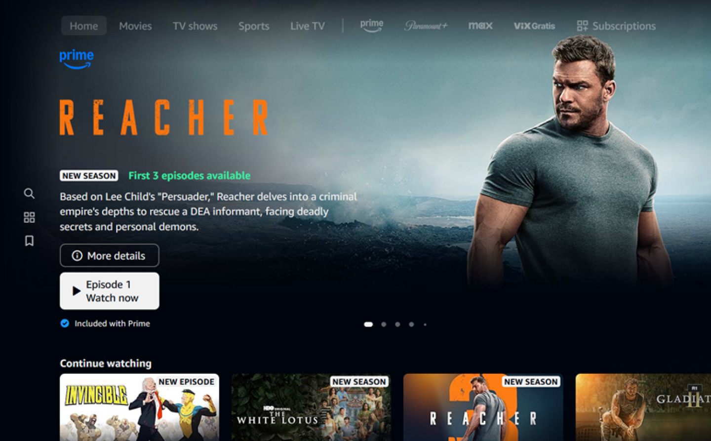 Example of high-value messaging indicating multiple new episodes of a series are available
