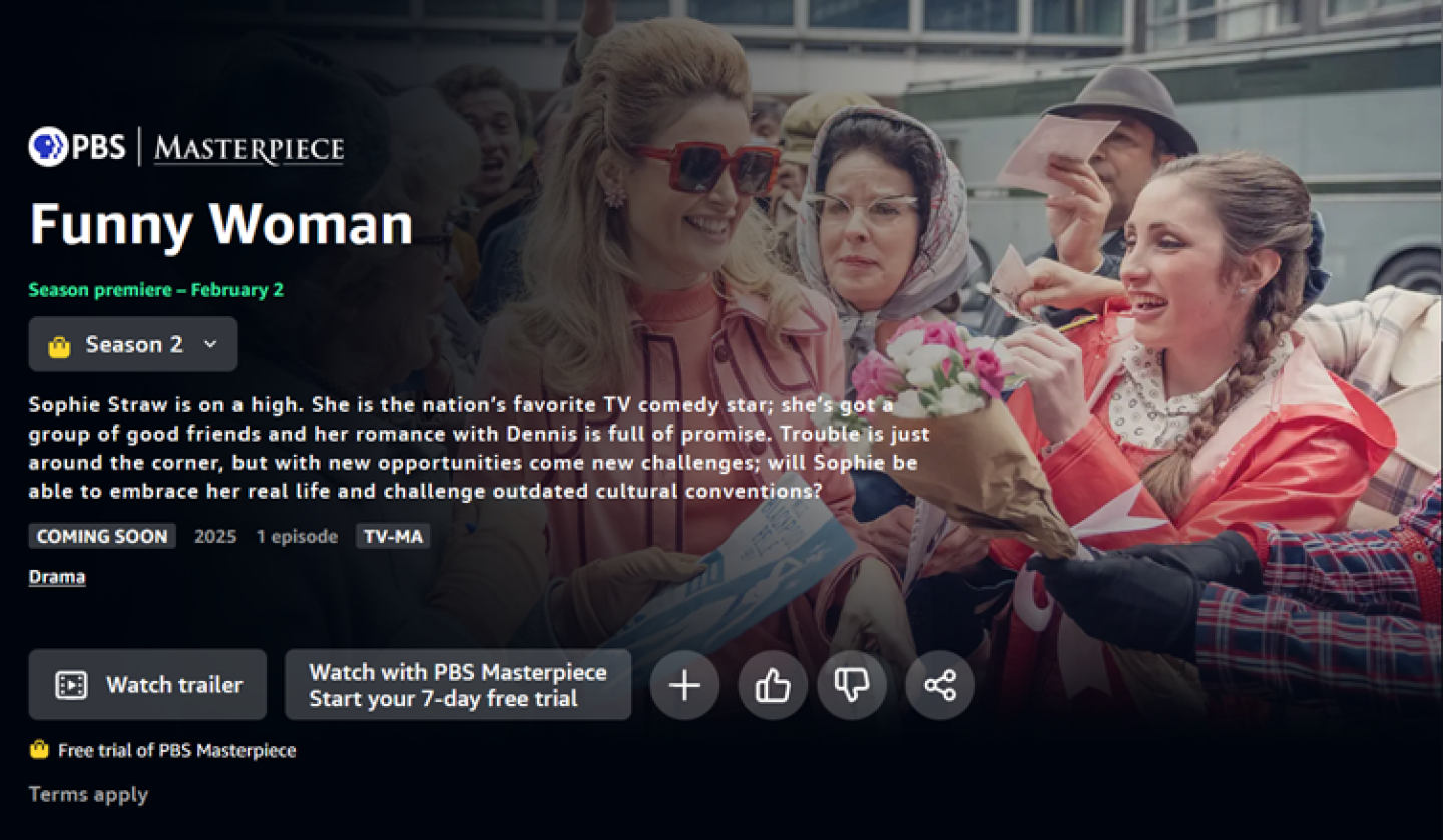 Example of a detail page announcing the Season premiere date for a TV series